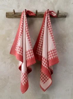 De Witte Lietaer Theedoeken Pied De Poule Red (2 stuks) Online