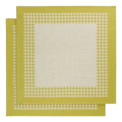 De Witte Lietaer Theedoeken Pied De Poule Yellowgreen (2 stuks) Hot