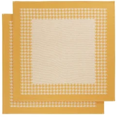 De Witte Lietaer Theedoeken Pied de Poule Ochre (2 stuks)