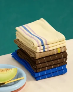 Theedoek HAY Canteen Cream And Blue