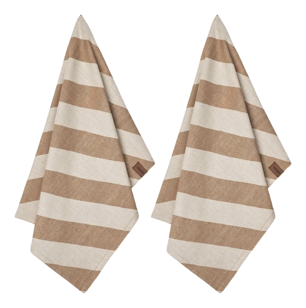 Humdakin Theedoek Recycled Cotton Beige Candy (Set van 2) Outlet