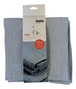 Kela Theedoek Caja Smoke Blue (Set van 2) - 32 x 32 cm Clearance
