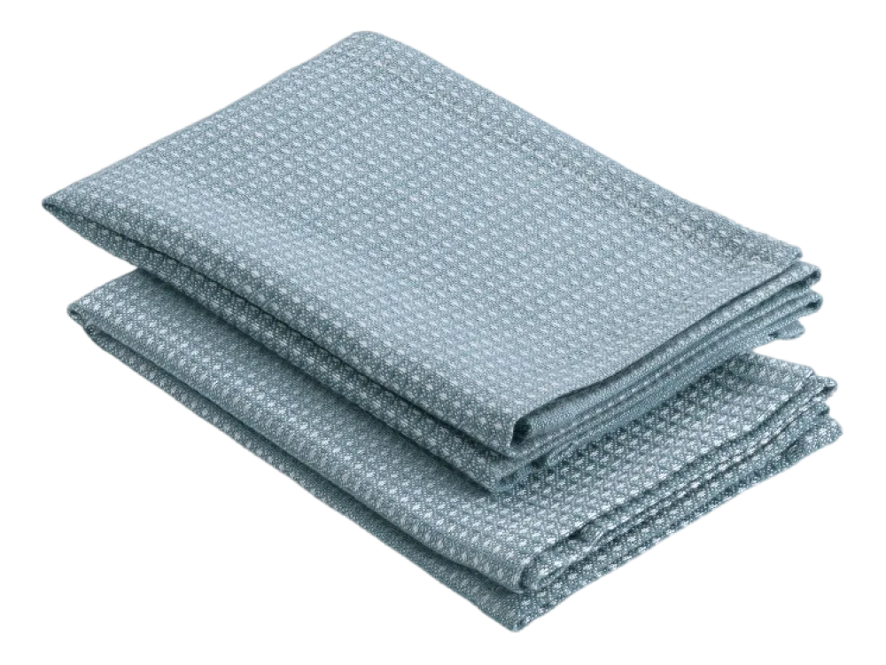 Kela Theedoek Caja Smoke Blue (Set van 2) - 32 x 32 cm Clearance