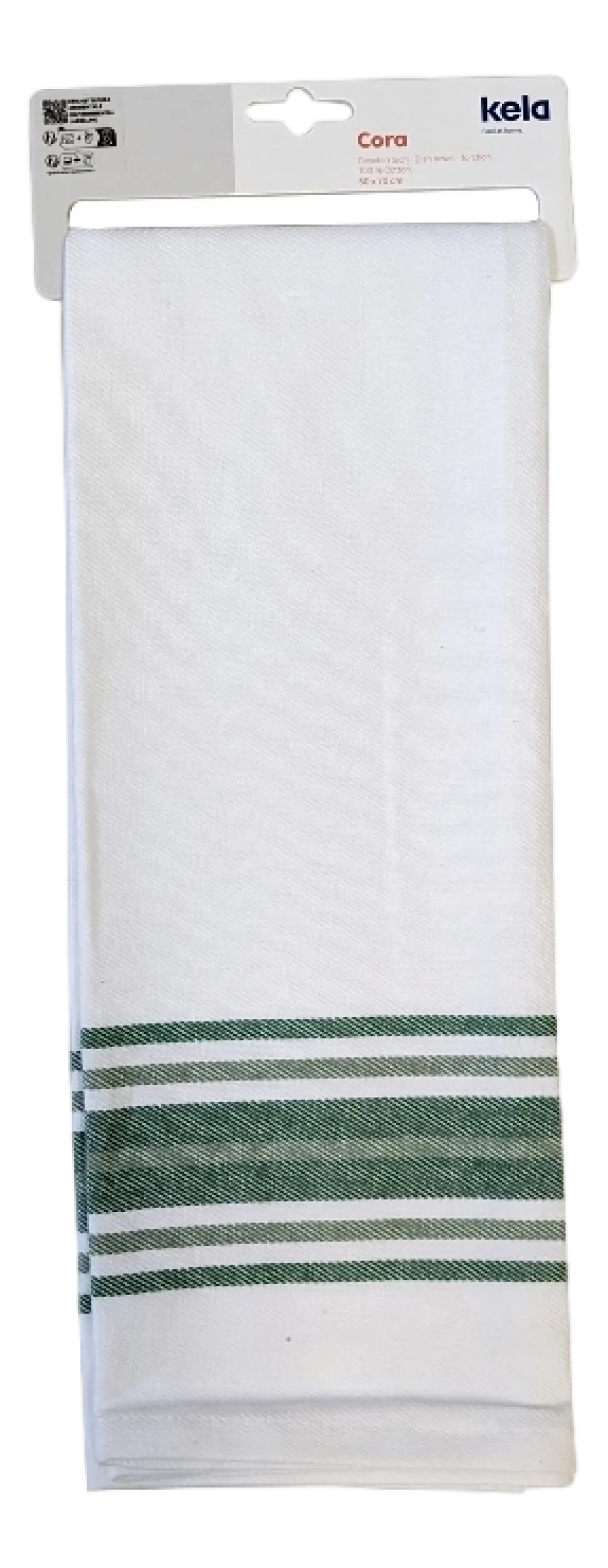 Theedoek Kela Cora Strepen Groen - 50 x 70 cm
