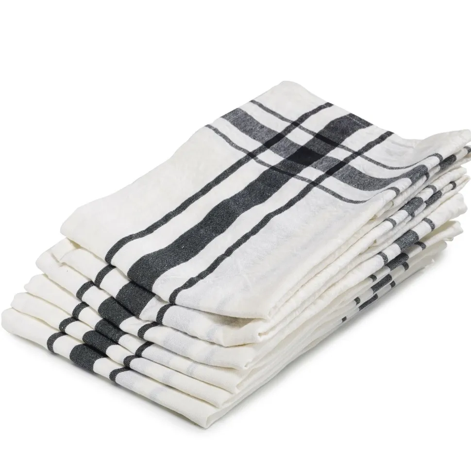 Theedoek Libeco Camaret Black Linnen (Set van 6)