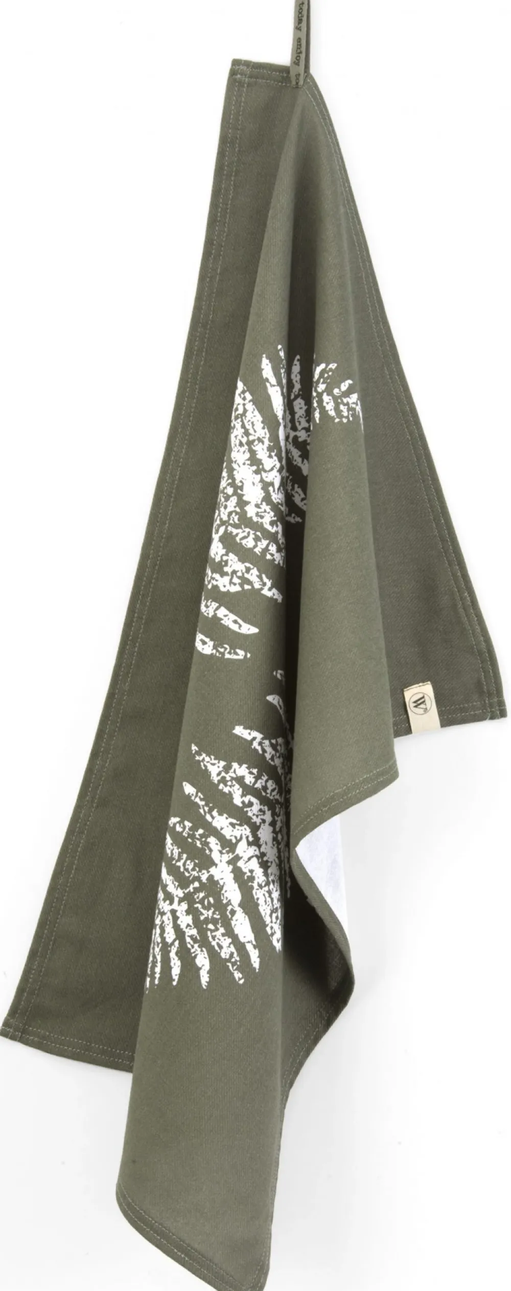 Walra Theedoek Dry with Leaves Legergroen (50 x 70 cm) Outlet
