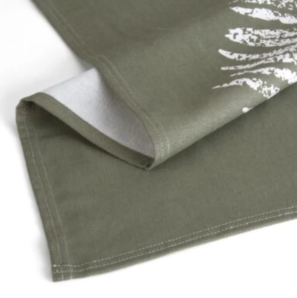Walra Theedoek Dry with Leaves Legergroen (50 x 70 cm) Outlet