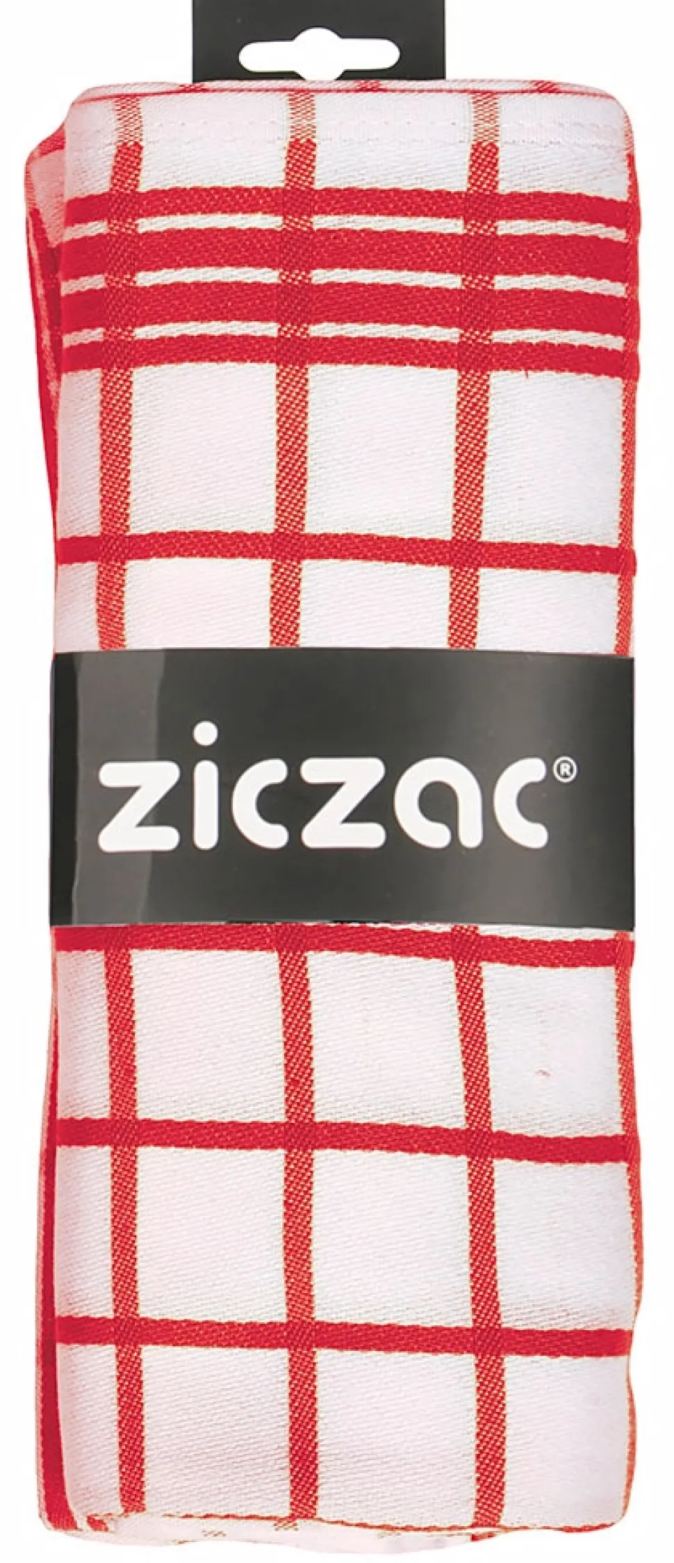 Theedoek ZicZac Katoen Rood (set van 3)