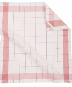 Theedoek ZicZac Linnen Rood (set van 2)