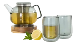 Theeglas AdHoc Duo Glass Grijs 400 ml (2-delig)