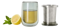 AdHoc Theeglas met Filter Fusion Grijs 400 ml (2-delig) Outlet