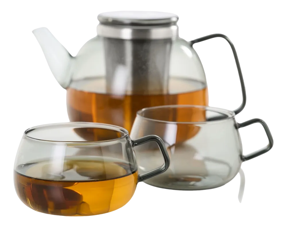 AdHoc Theeglas Yuna Grey 400 ml (Set van 2)