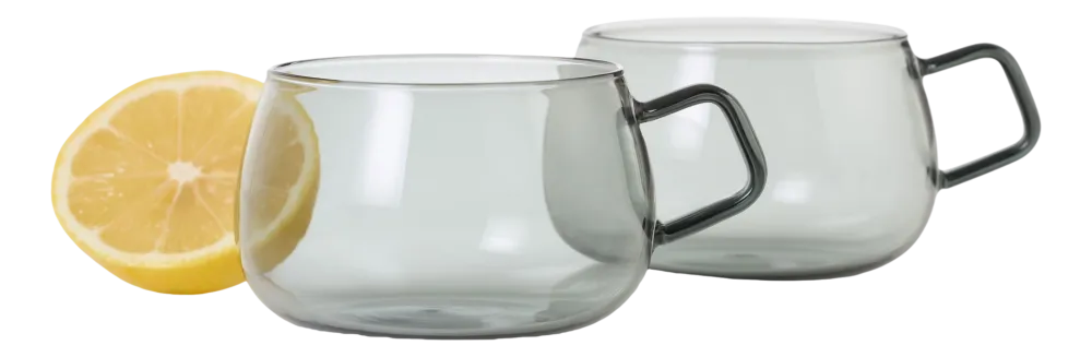 AdHoc Theeglas Yuna Grey 400 ml (Set van 2)
