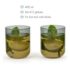 Theeglas Bredemeijer Padua Grijs 400 ml (Set van 2)