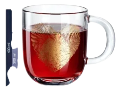 Theeglas Leonardo Emozione Vingerafdruk Hart 400 ml (Set van 4)
