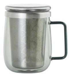 AdHoc Theeglas met filter Yuna 560 ml, Glas, Grijs Outlet