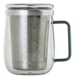 AdHoc Theeglas met filter Yuna 560 ml, Glas, Grijs Outlet