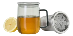 AdHoc Theeglas met filter Yuna 560 ml, Glas, Grijs Outlet