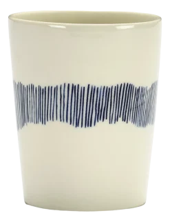 Serax Theeglas Feast Tableware By Ottolenghi White Stripes Blue 330 ml Online