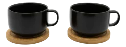 Theekop Bredemeijer Umea Zwart 250ml (2-Delig)