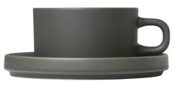 Theekop en Schotel Blomus Pilar Agave Green (Set van 2)