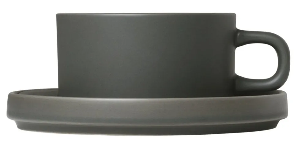 Theekop en Schotel Blomus Pilar Agave Green (Set van 2)