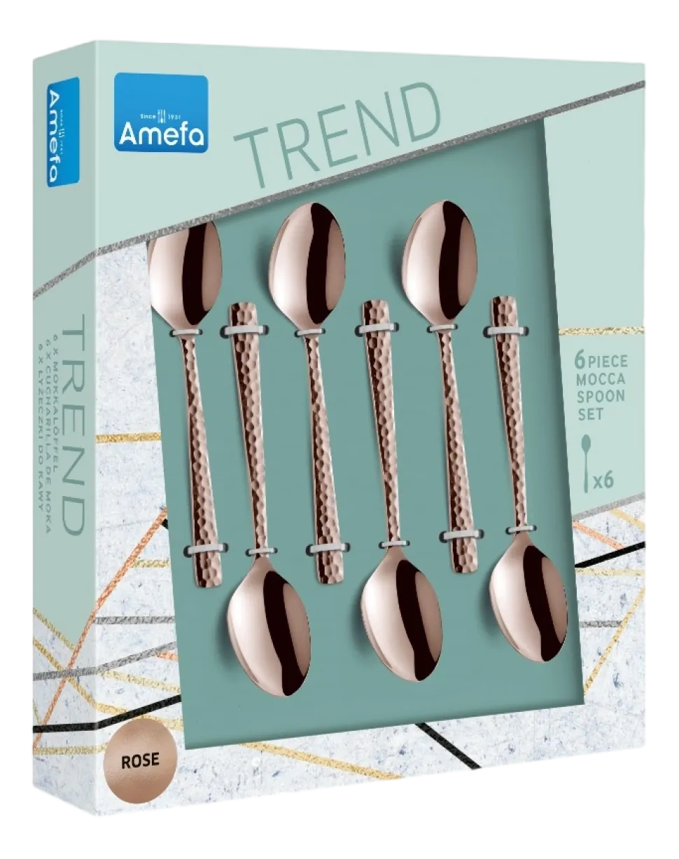 Theelepel Amefa Felicity Hammered Rose (6-delig)