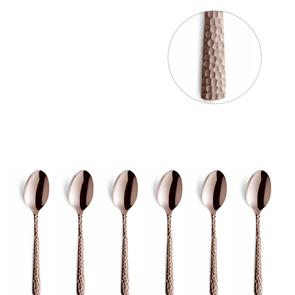 Theelepel Amefa Felicity Hammered Rose (6-delig)