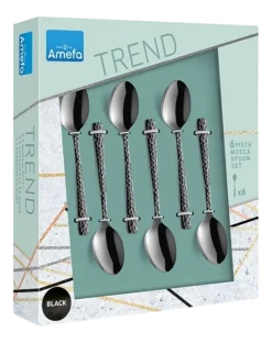 Amefa Theelepel Felicity Hammered Black (6-delig) New