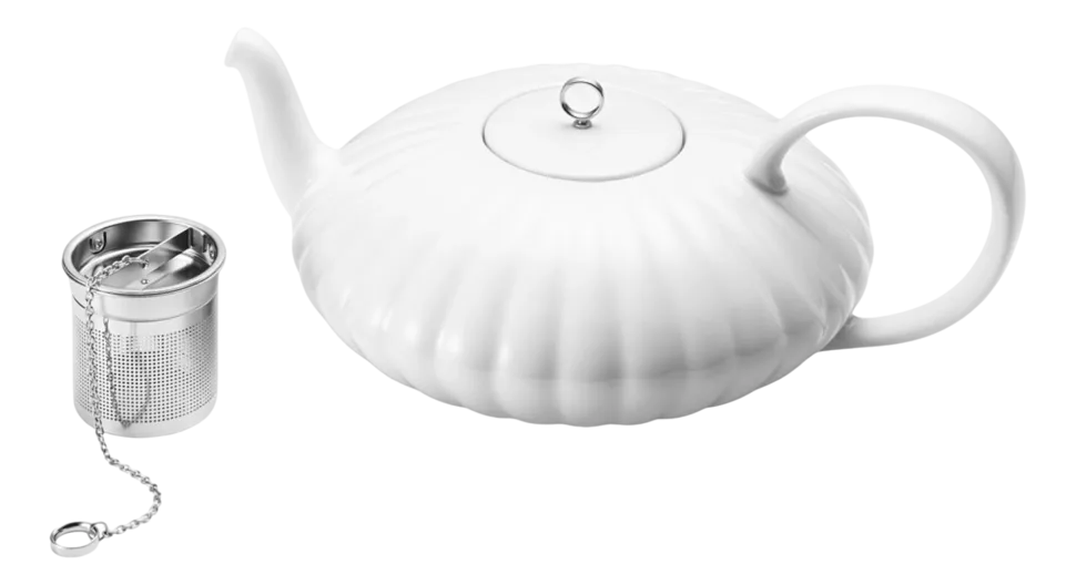 Theepot Georg Jensen Bernadotte Porcelain Mirror 1,2 L