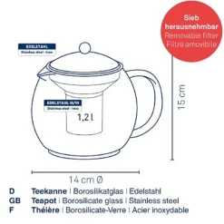 Kela Theepot Cylon met Filter Transparant 1,2L Online