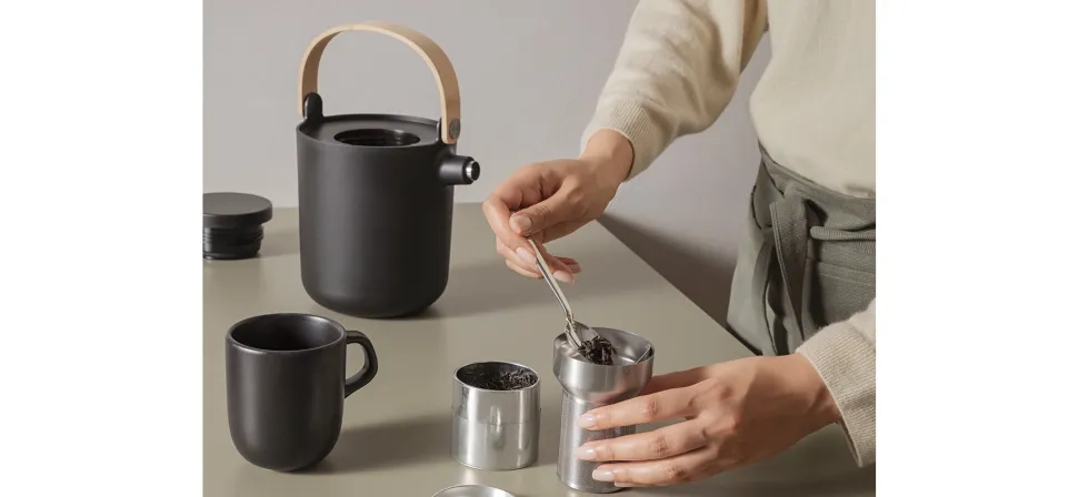 Theepot met Filter Eva Solo Nordic Kitchen Tea Vacuum Black 1 L