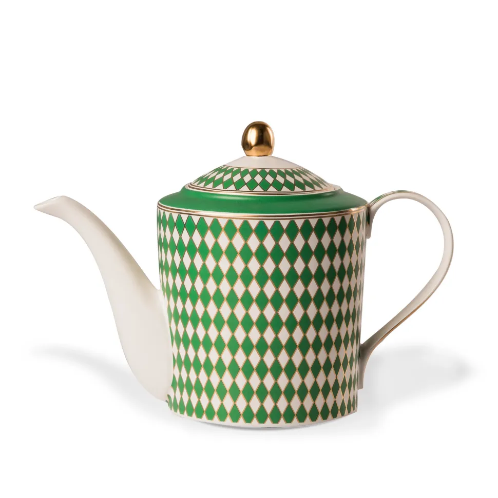 Theepot POLSPOTTEN Chess Green