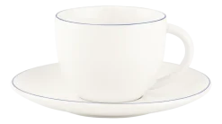 VT Wonen Theeset vtwonen Tea Cup And Saucer White-Blue Line 250ml (Set van 6) Best
