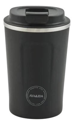 Thermosbeker AYA&IDA CUP2GO Matte Black 380 ml