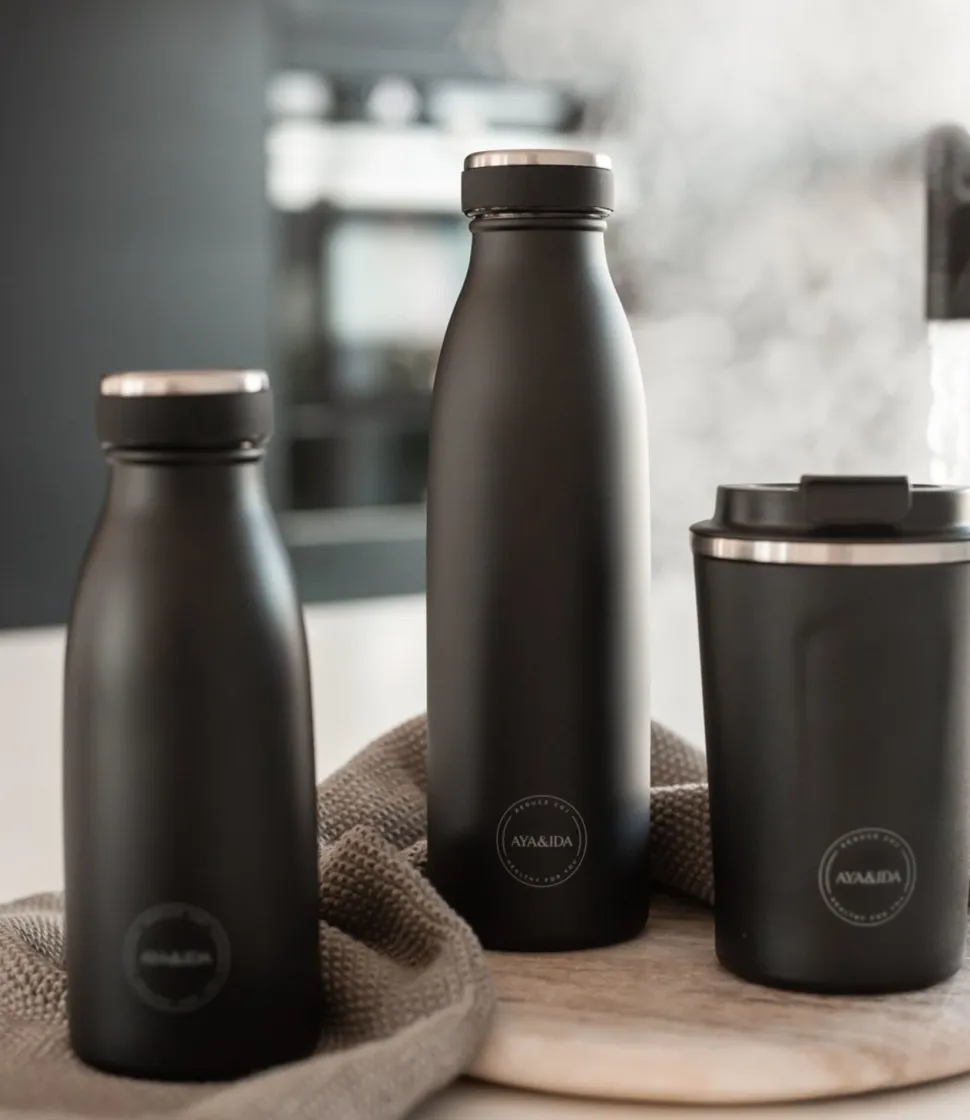 Thermosbeker AYA&IDA CUP2GO Matte Black 380 ml