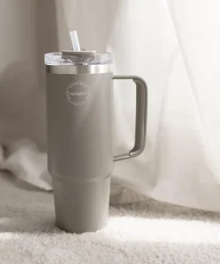 Thermosbeker AYA&IDA Thermocup with straw Driftwood 885 ml