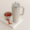 AYA&IDA Thermosbeker Thermocup with straw Cream Beige 885 ml Online