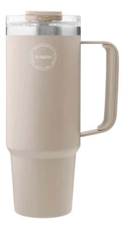 AYA&IDA Thermosbeker Thermocup with straw Cream Beige 885 ml Online
