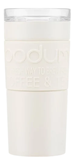 Thermosbeker Bodum Travel Mug Vacuüm Gepoedercoat RVS Wit 350 ml