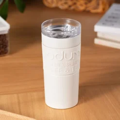 Thermosbeker Bodum Travel Mug Vacuüm Gepoedercoat RVS Wit 350 ml