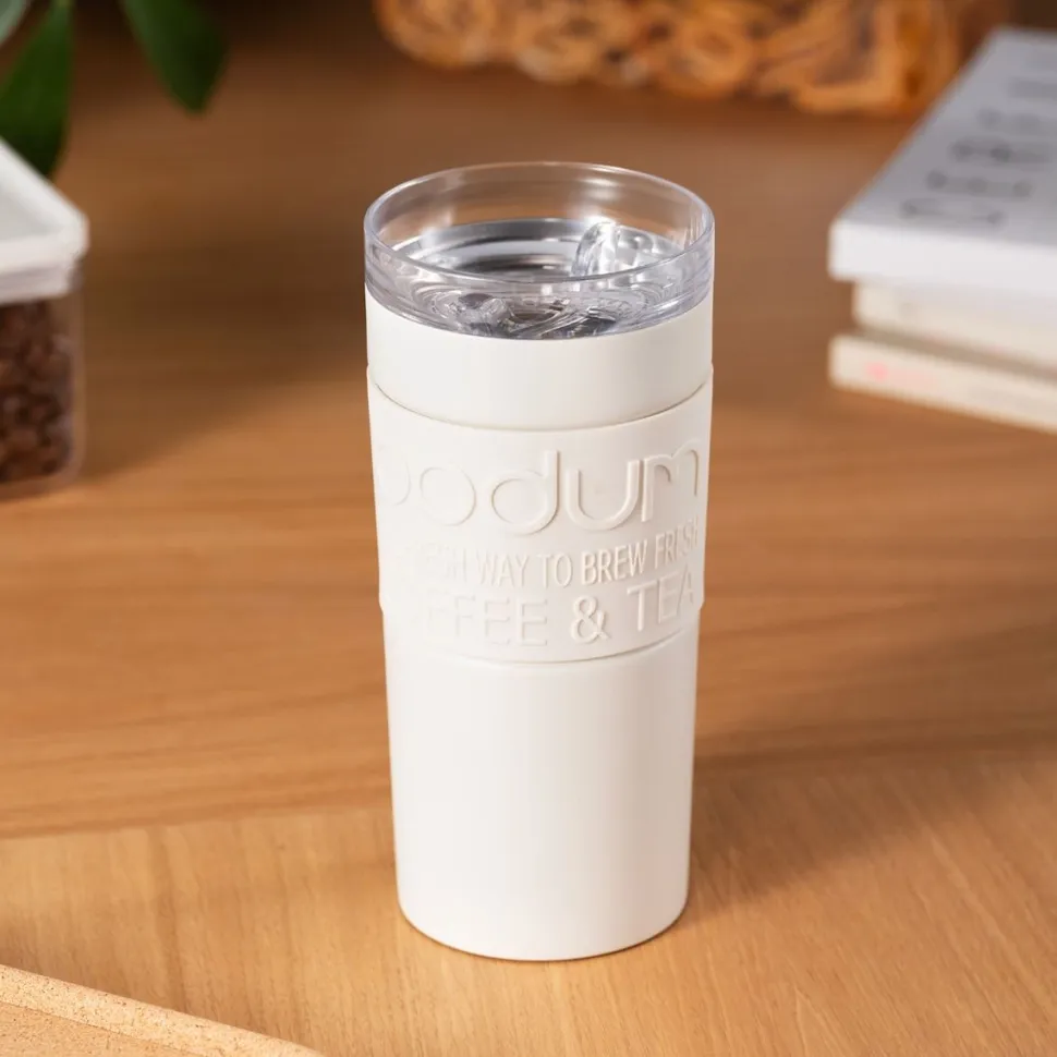 Thermosbeker Bodum Travel Mug Vacuüm Gepoedercoat RVS Wit 350 ml