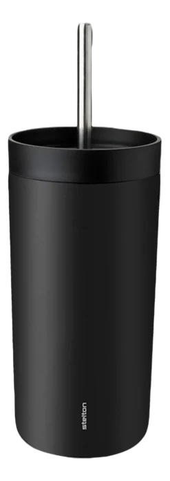 Stelton Thermosbeker To Go Sip Vacuum Insulated Cup With Straw 0.4L Soft Black Sale