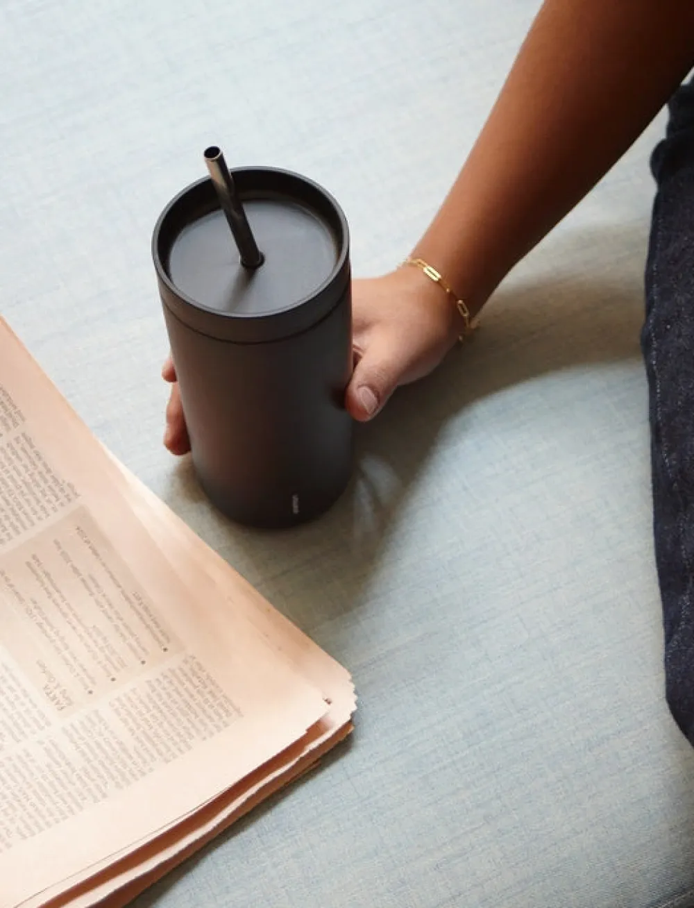 Stelton Thermosbeker To Go Sip Vacuum Insulated Cup With Straw 0.4L Soft Black Sale