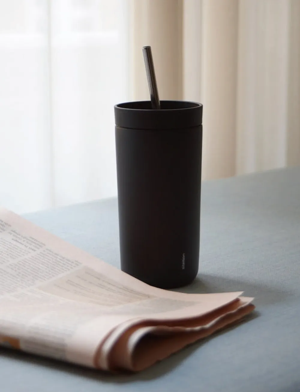 Stelton Thermosbeker To Go Sip Vacuum Insulated Cup With Straw 0.4L Soft Black Sale
