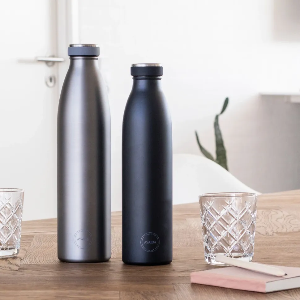 Thermosfles AYA&IDA Drinking Bottle Matte Black 750 ml