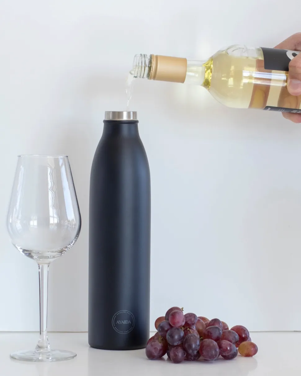 Thermosfles AYA&IDA Drinking Bottle Matte Black 750 ml