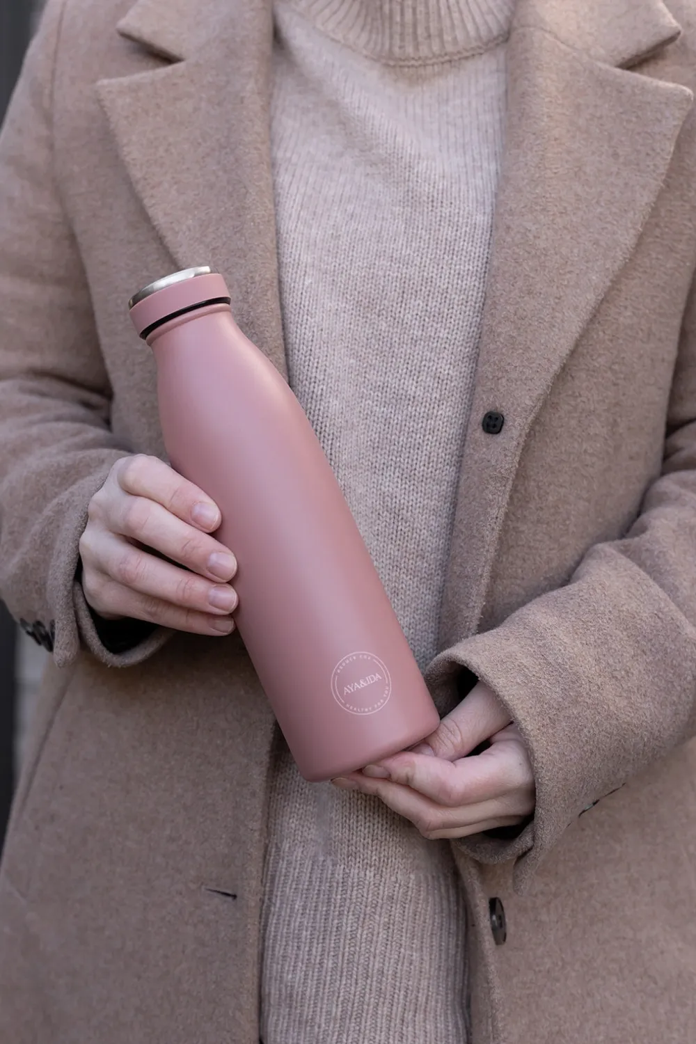 AYA&IDA Thermosfles Drinking Bottle Ash Rose 500 ml New