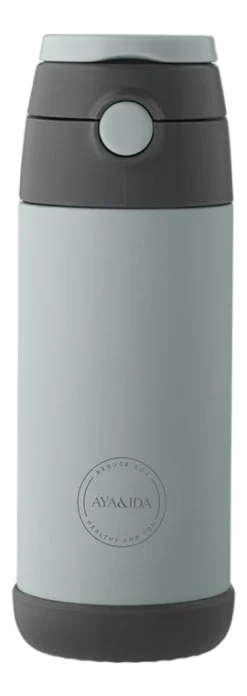 AYA&IDA Thermosfles Drinking Bottle Kids straw Mint Green 350 ml Sale