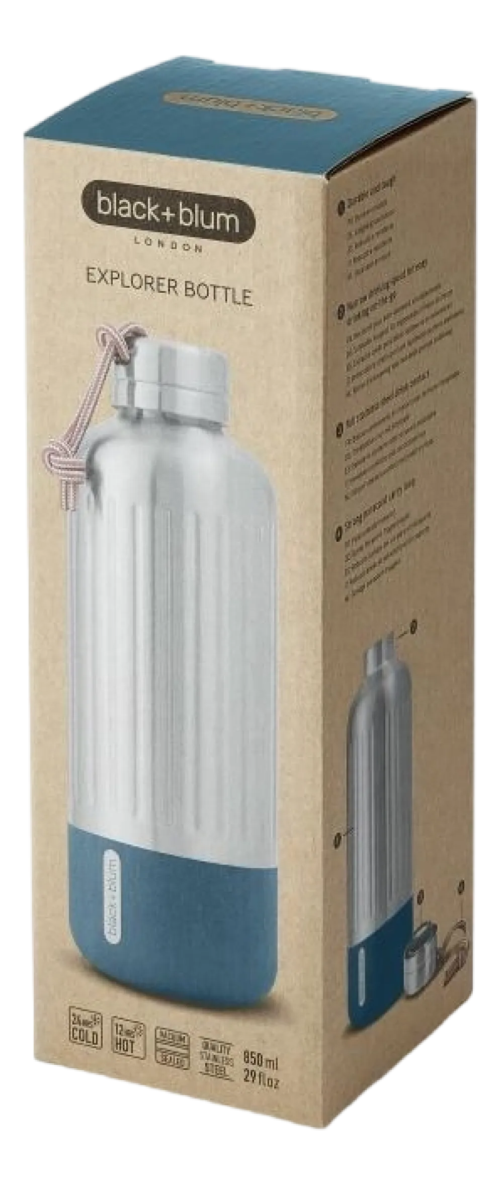 Black+Blum Thermosfles Explorer Blauw 850 ml